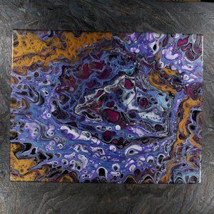 Acrylic Pour Painting 11x14 Clear coated